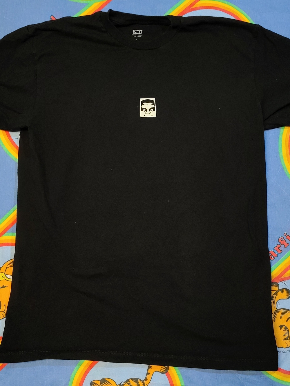 Obey Giant Icon Logo T Shirt Mens Large Black Mini Chest Box Graphic Tee Cotton